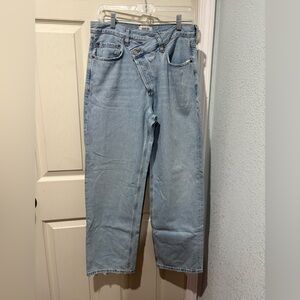 Agolde Criss Cross high rise Jeans in Light Blue